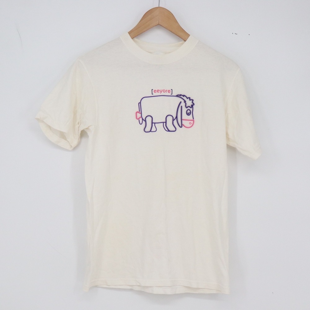 The Disney Store T-Shirt Unisex Small Eeyore Graphic Cream Vintage Excellent